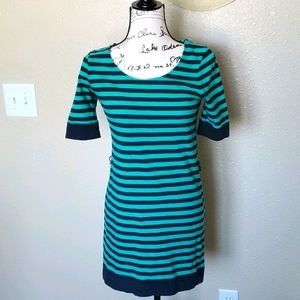 Banana Republic Nautical Stripe Tunic Dress Green Blue XS